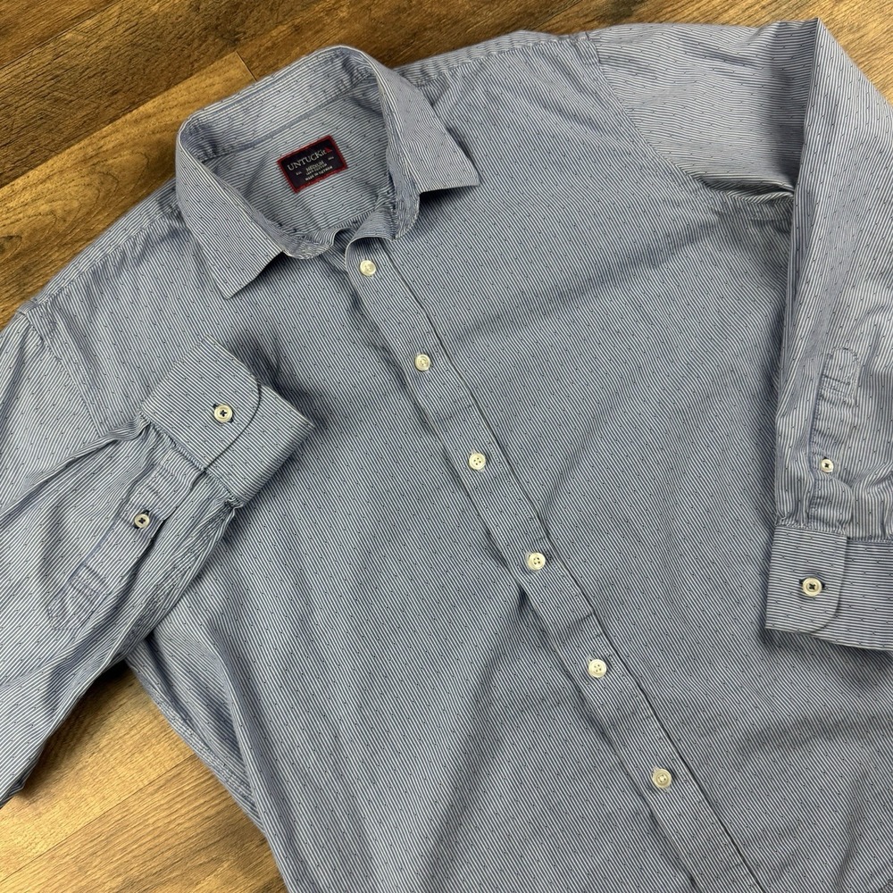 UNTUCKit‎  Button Up Long Sleeve M Blue Striped